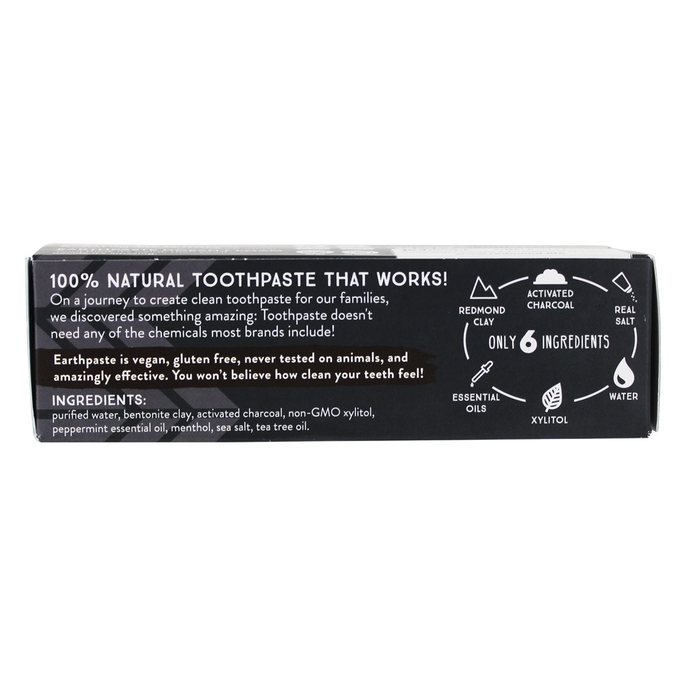 Pasta de massa Pasta de dentes surpreendentemente natural Peppermint com carvão ativado - 4 oz. Redmond Trading - Imagem 2
