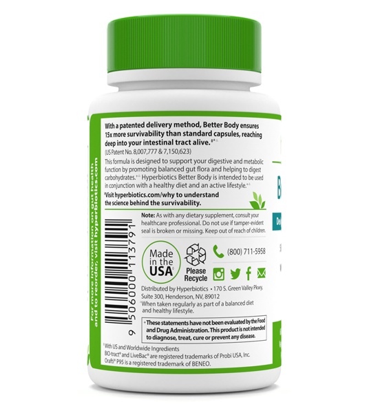 Melhor Probiótico Corporal para Suporte à Perda de Peso 5 Bilhões de UFC - 60 Tablets Hyperbiotics - Imagem 3