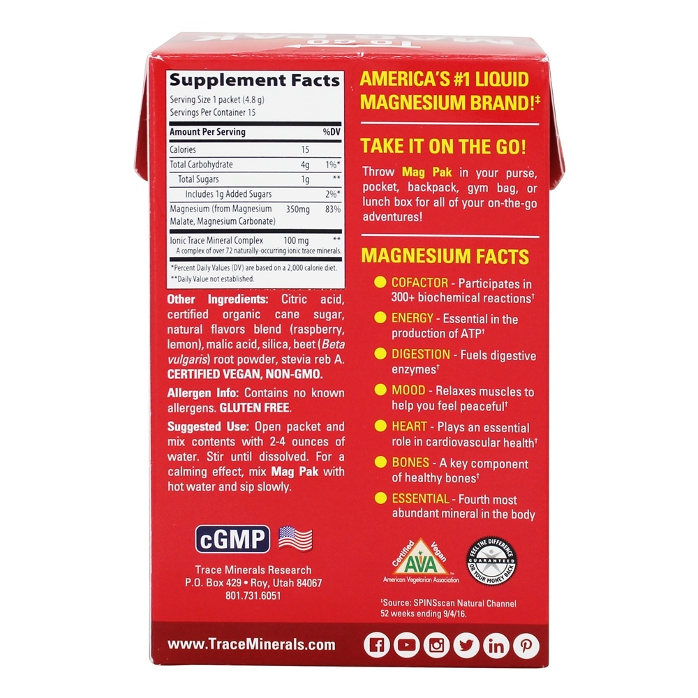Cavaquear Pak Para Ir Cítrico Framboesa 350 mg. - 15 Pacotes (s) Trace Minerals Research - Imagem 2