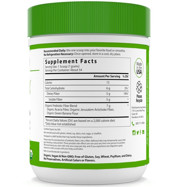 Prebiótico em Pó 100% a Base de Alimentos - 13.23 oz. Hyperbiotics - Imagem 2
