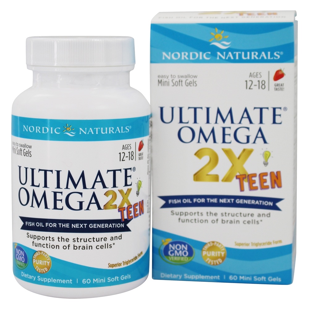 Ultimate Omega 2X Teen Strawberry - 60 Softgels Nordic Naturals