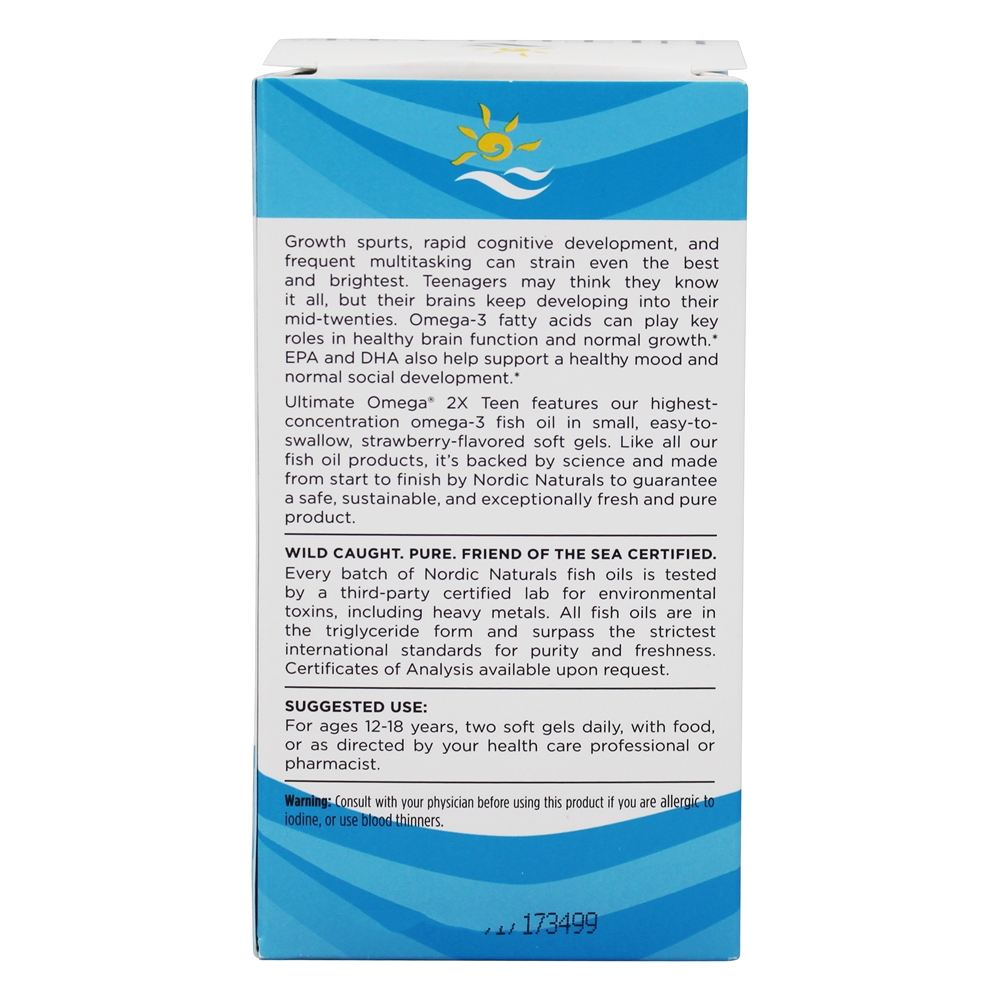 Ultimate Omega 2X Teen Strawberry - 60 Softgels Nordic Naturals - Imagem 3