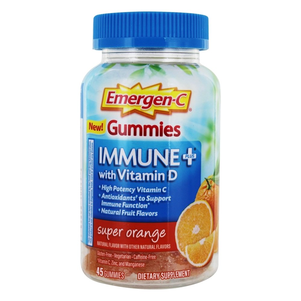 Emergen-C Imune Mais Alto Potência Vitamina C com Vitamina D Super Laranja - 45 Gummies Alacer