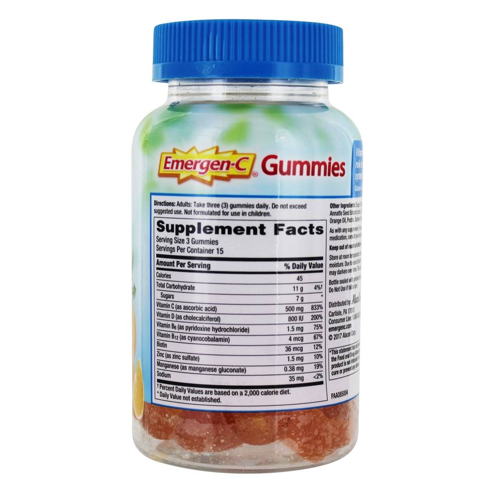 Emergen-C Imune Mais Alto Potência Vitamina C com Vitamina D Super Laranja - 45 Gummies Alacer - Imagem 2