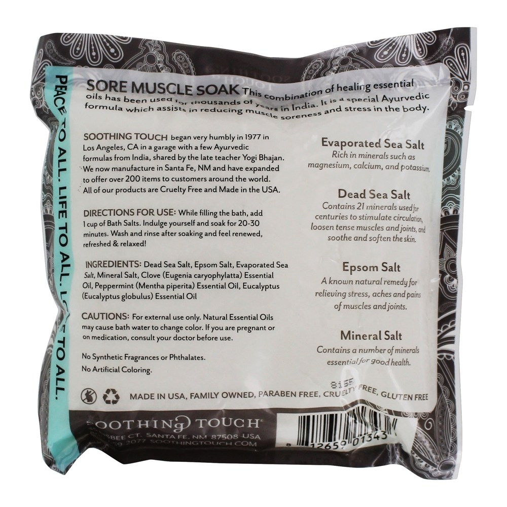 Herbal terapia alívio da tensão muscular ferida ensopar sais de banho Eucalipto, cravo e hortelã-pimenta - 8 oz. Soothing Touch - Imagem 2