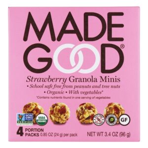 Comprar orgânico granola minis morango - 4 bolsas made good preço no brasil food & beverages granola snacks suplementos em oferta suplemento importado loja 55 online promoção -
