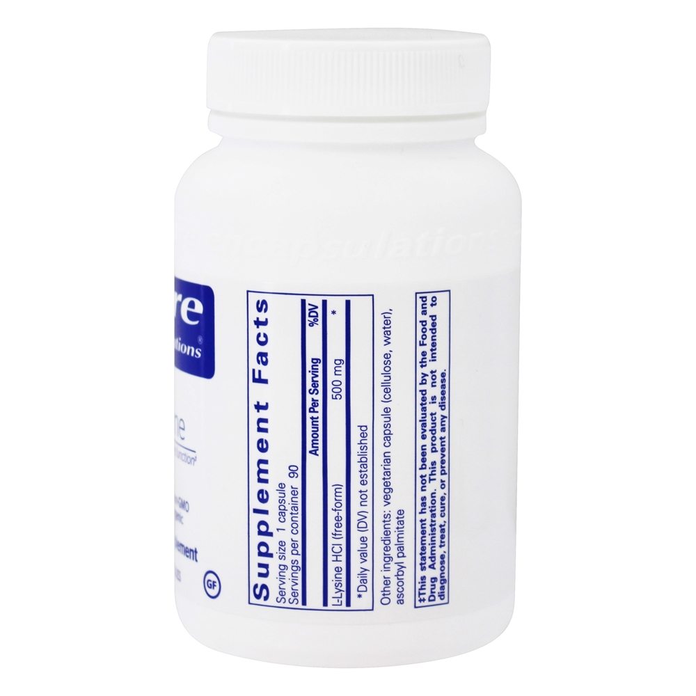 Suporte de função imune L-Lysine 500 mg. - Cápsulas 90 Pure Encapsulations - Imagem 2