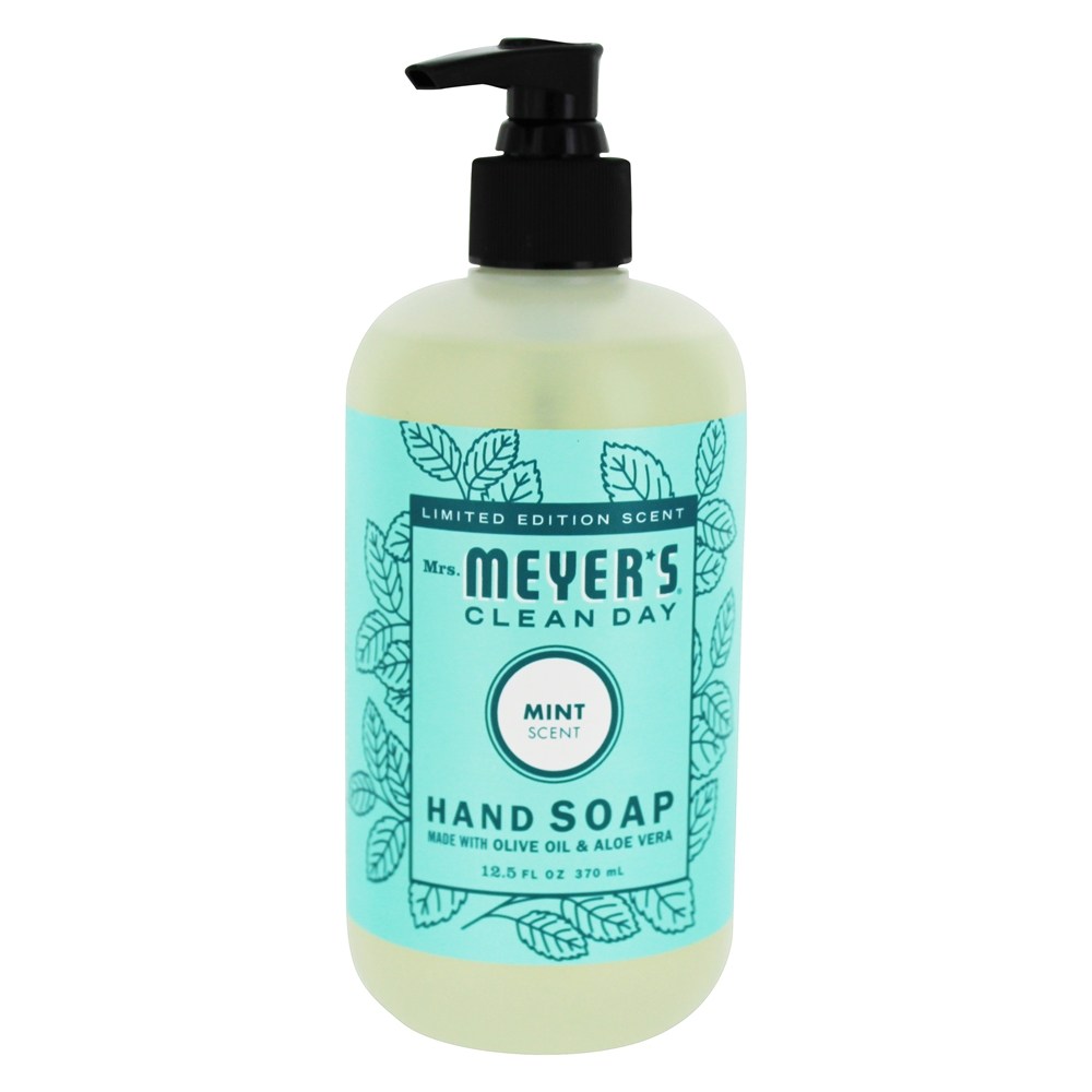 Jarra de sabão líquido com dia limpo, hortelã - 12.5 fl. oz. Mrs. Meyer's