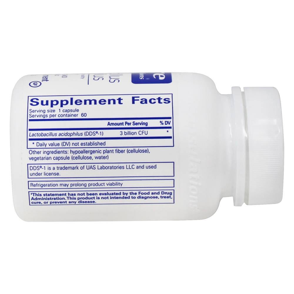 Lactobacilos Acidophilus Probiotic 3 Bilhões de UFC - Cápsulas 60 Pure Encapsulations - Imagem 2