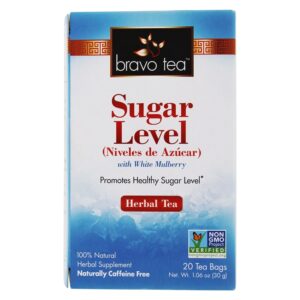 100 % de chá de ervas de nível de açúcar natural - 20 Saquinhos de Chá Bravo Tea