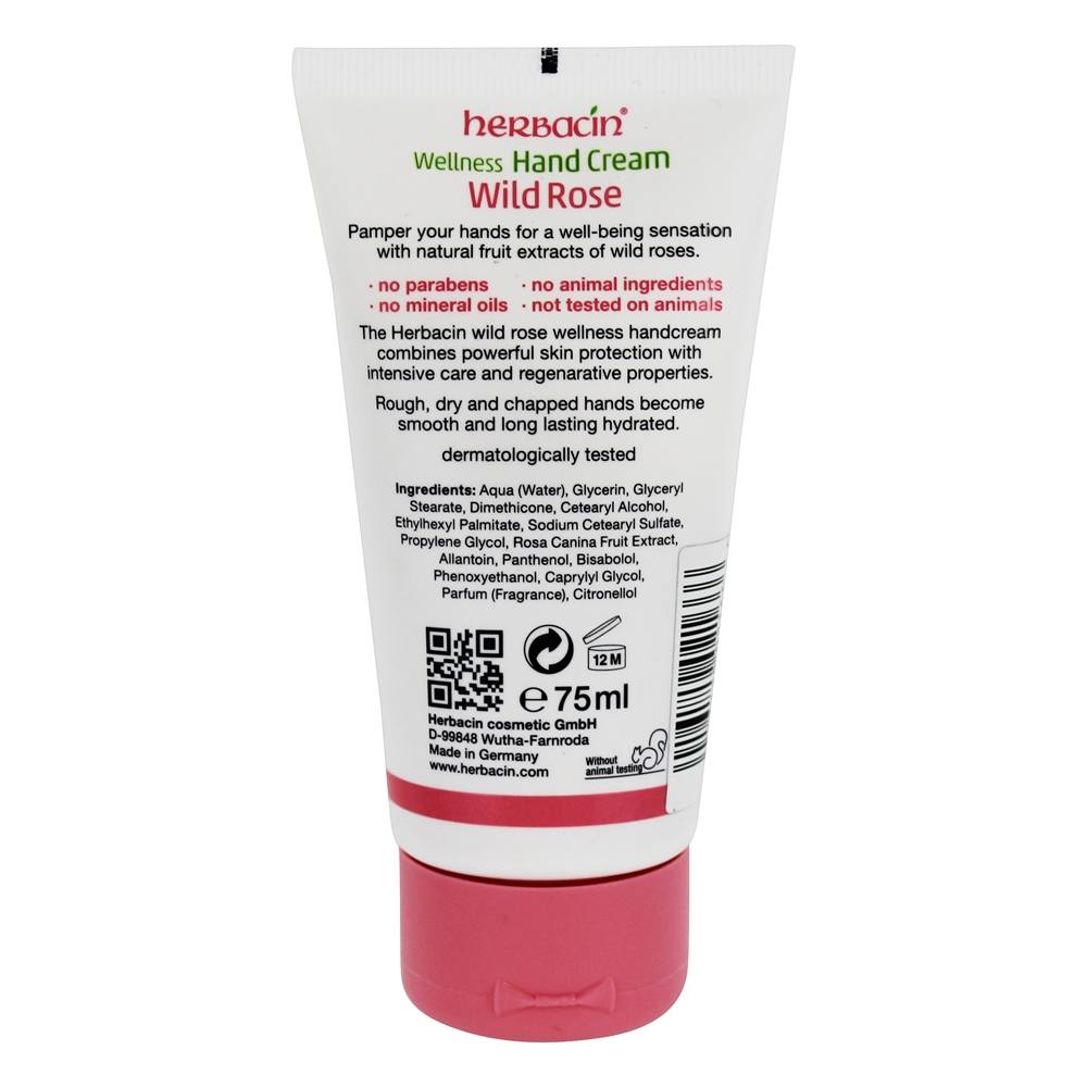 Creme de mãos de bem-estar para corpo e alma rosa selvagem - 2.5 fl. oz. Herbacin - Imagem 2