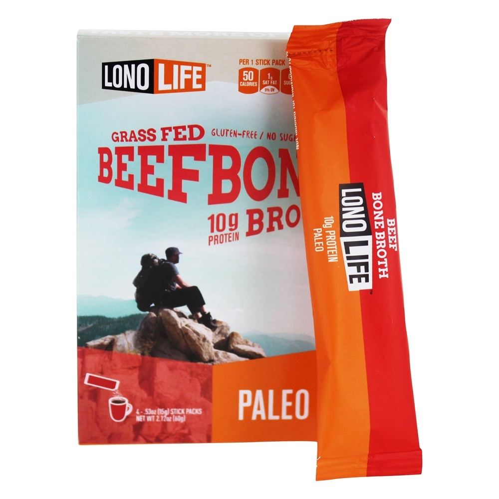 Grama Alimentado Paleo Osso Caldo Carne - 4 Pacote (s) de Bastão LonoLife