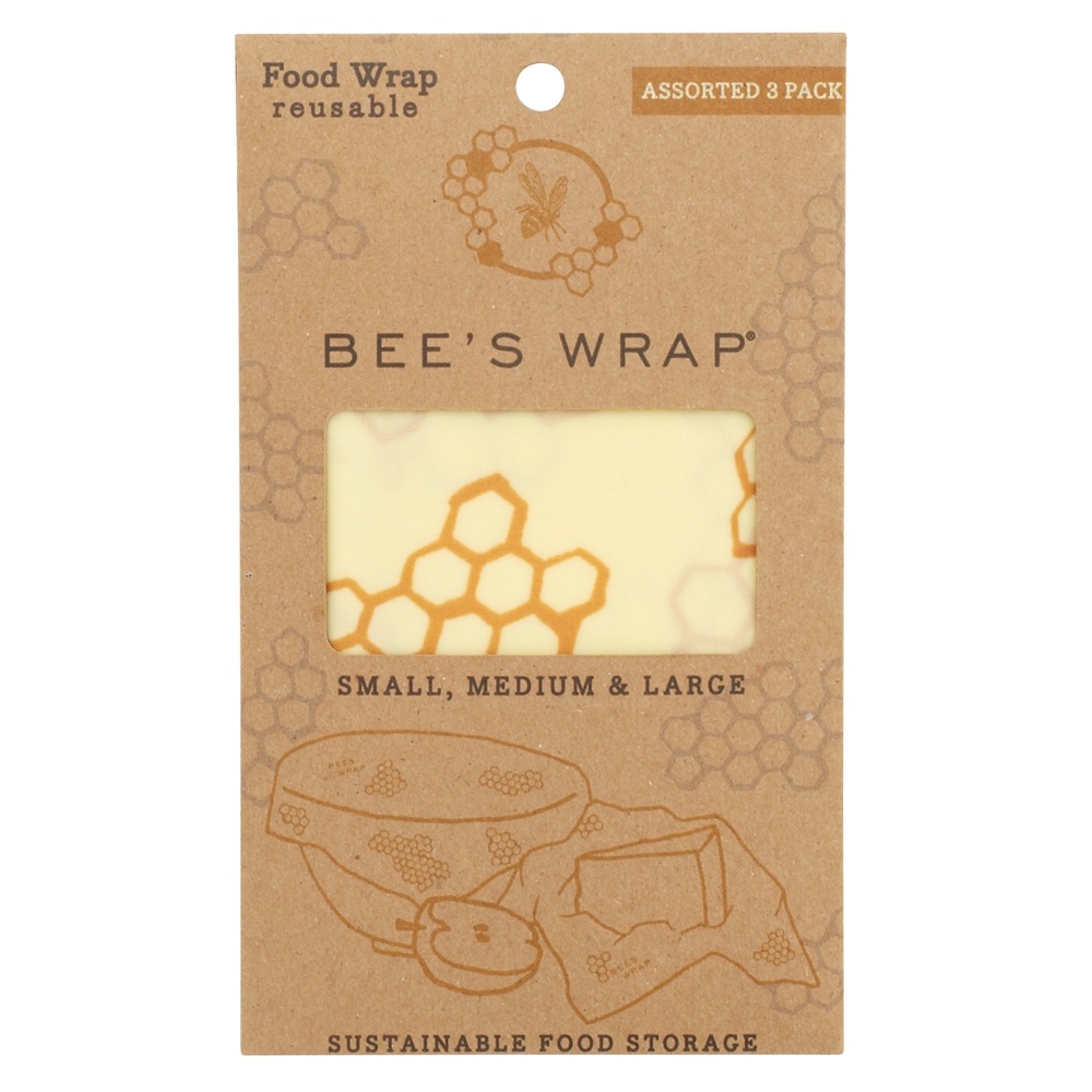 Alimento reutilizável envolve tamanhos variados Pequeno, médio e grande favo de mel - Pacote 3 Bee's Wrap
