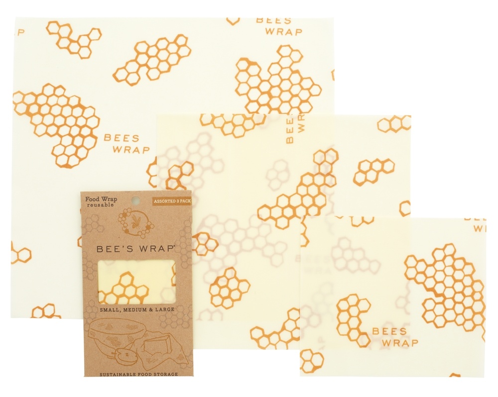 Alimento reutilizável envolve tamanhos variados Pequeno, médio e grande favo de mel - Pacote 3 Bee's Wrap - Imagem 2