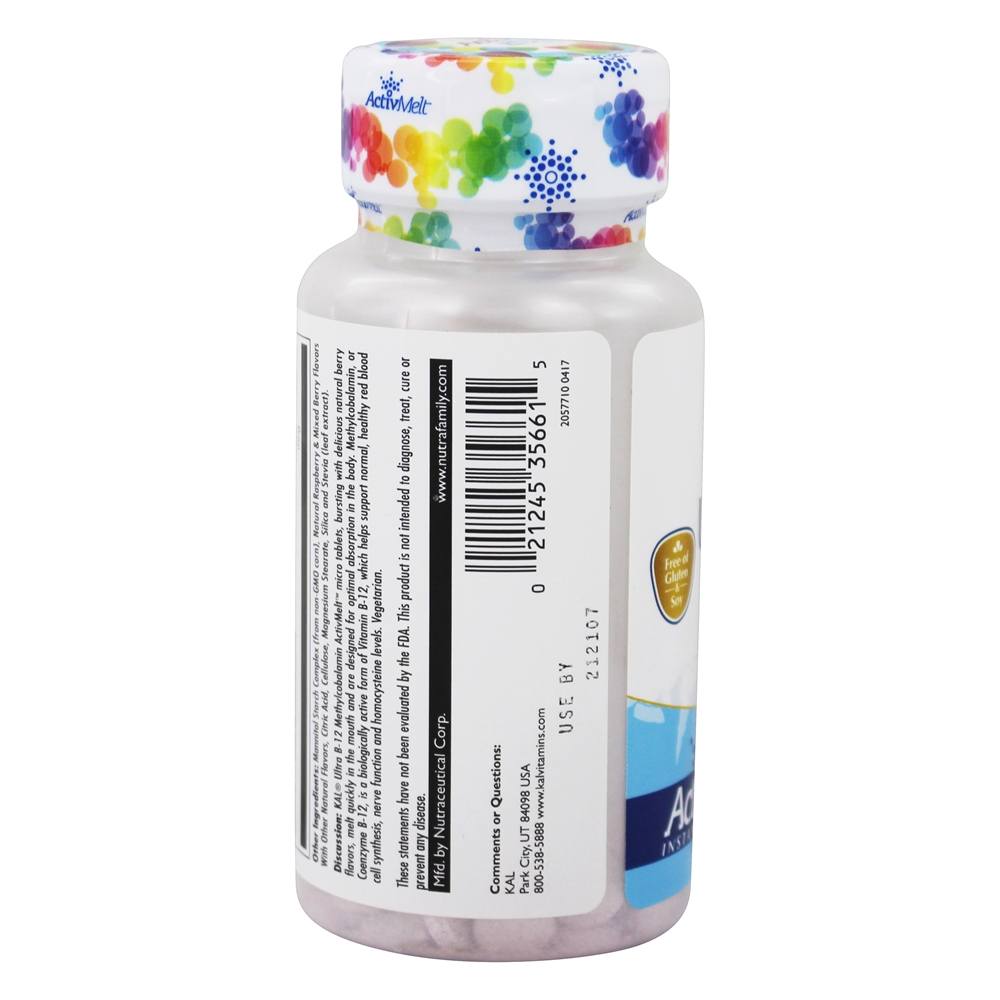 Ultra Vitamina B12 Metilcobalamina Sabor Framboesa Vermelha 10000 mcg. - 30 Micro Tablets Kal - Imagem 4