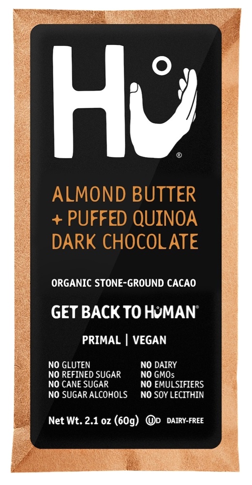 Manteiga de amêndoa orgânica de chocolate escuro com manteiga de amêndoa + quinoa soprada - 2.1 oz. Hu