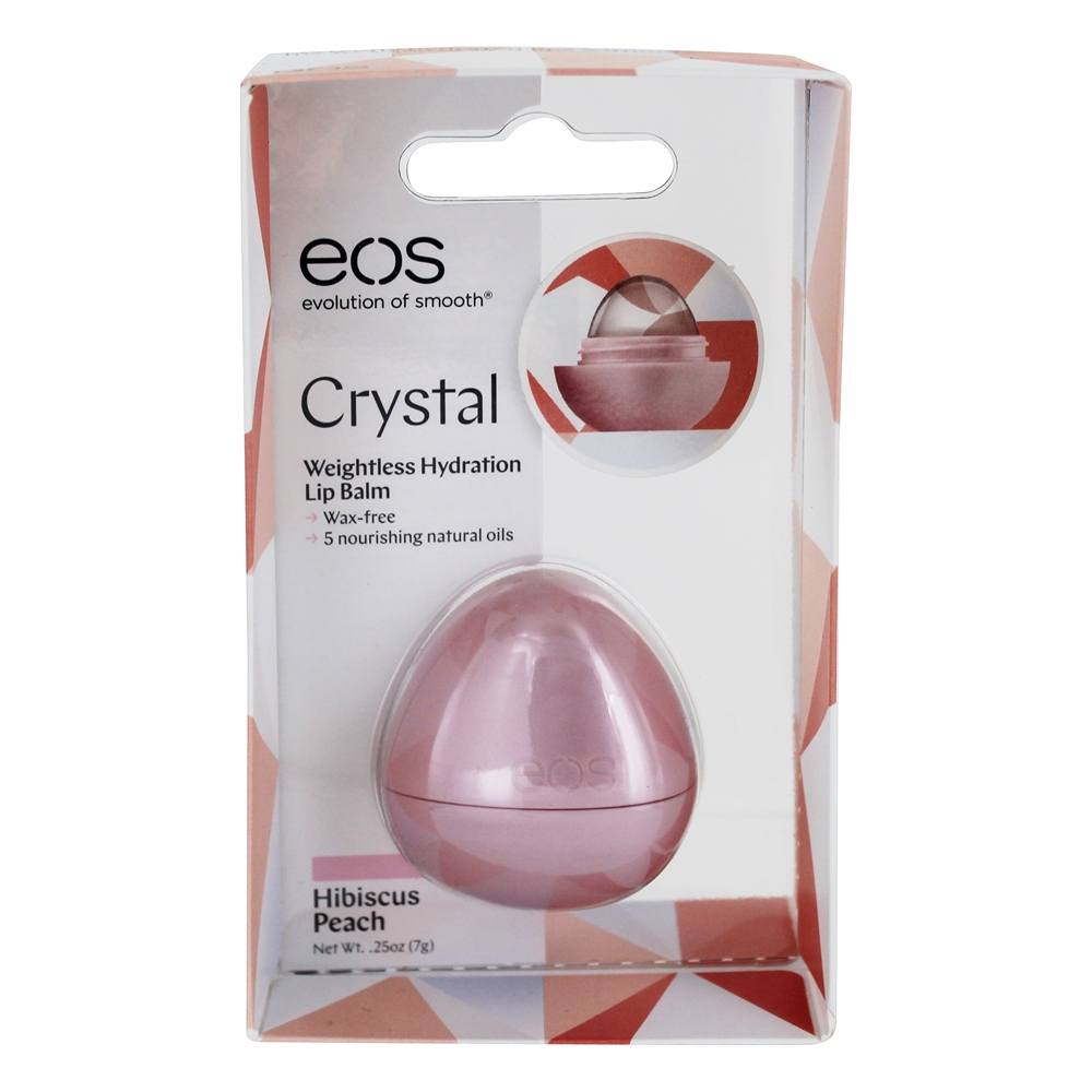 Hidratação sem peso Bálsamo labial de cristal Esfera Hibisco Pêssego - 0.25 oz. EOS Evolution of Smooth