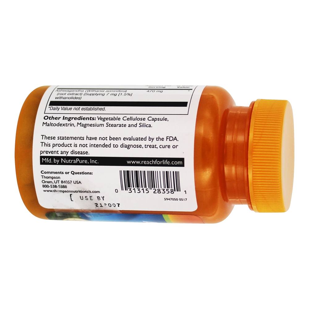 Ashwagandha 1.5 % Withanolides 470 mg. - 30 Cápsula (s) vegetal (s) Thompson - Imagem 3