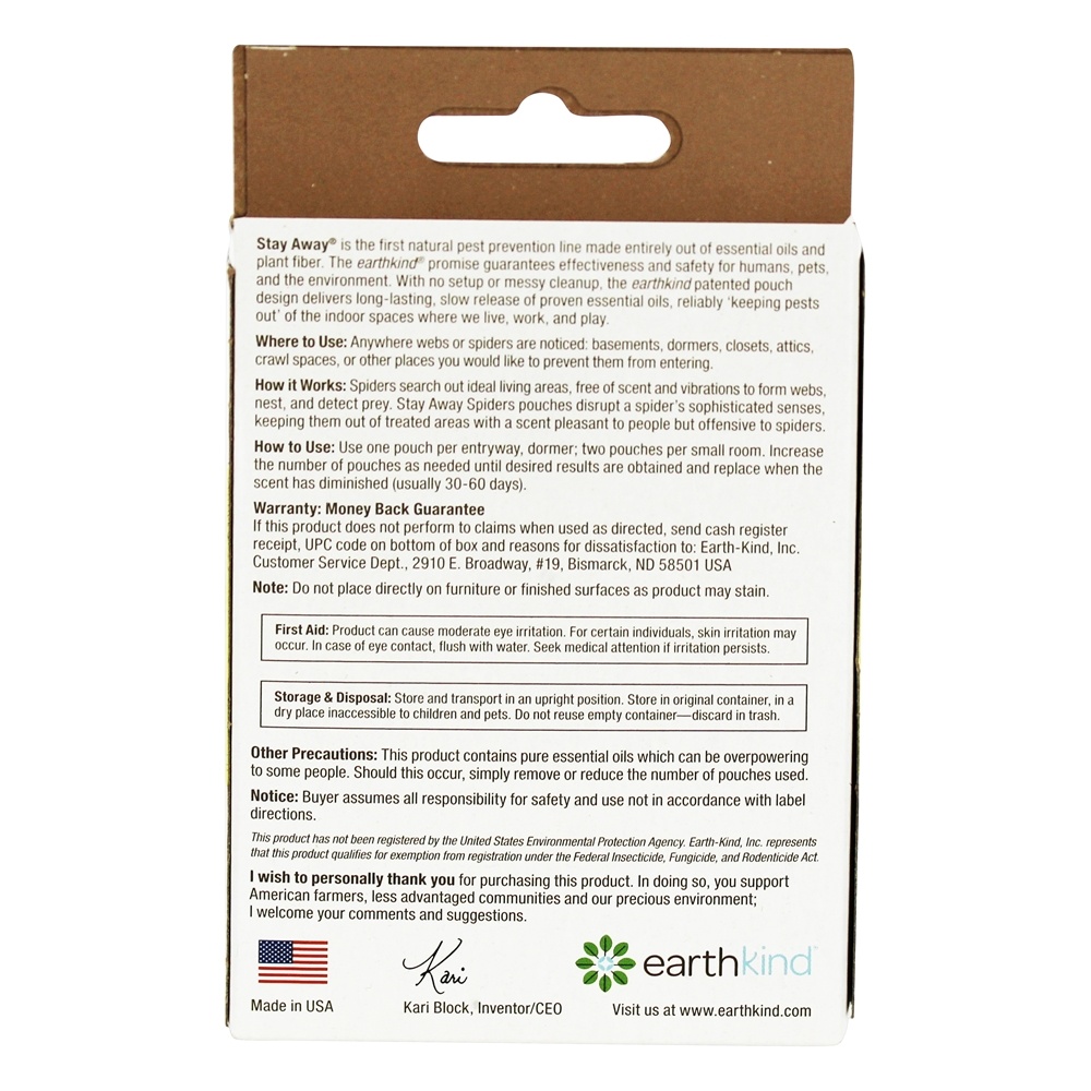 Ficar Longe Aranhas Essencial óleo Inseto Repelente Bolsa - 2.5 oz. Earth Kind - Imagem 3