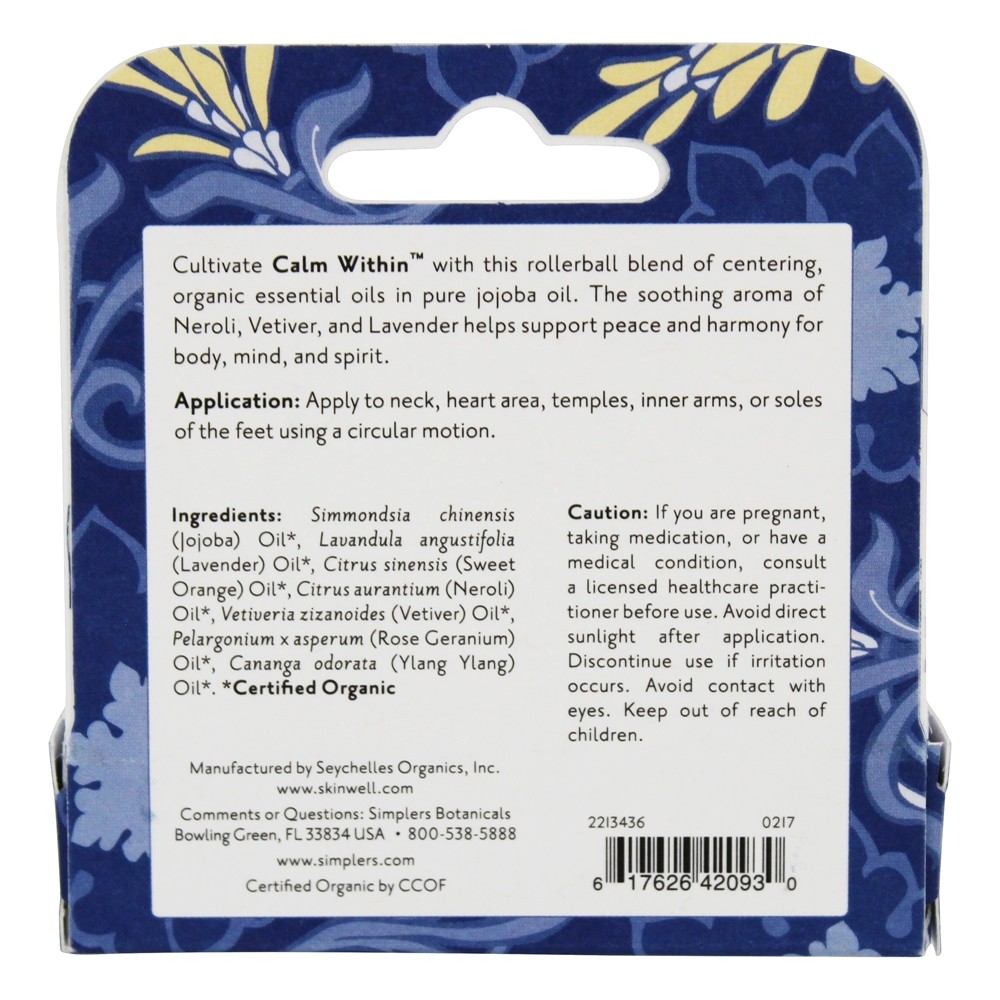 Mistura de Terapia Orgânica Calma Dentro do Rolo em Óleo Essencial - 0.27 fl. oz. Simplers Botanicals - Imagem 2