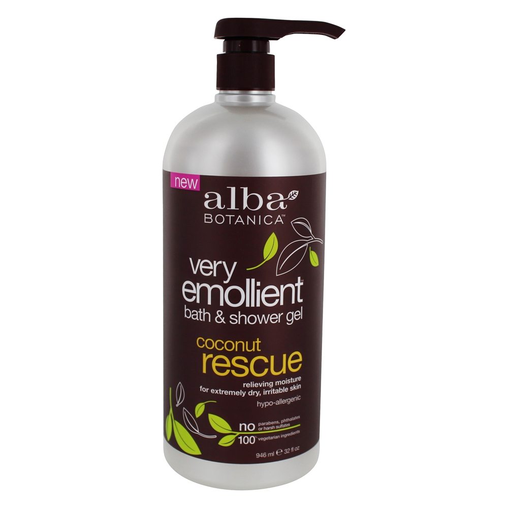 Gel de banho e duche muito emoliente Resgate de coco - 32 fl. oz. Alba Botanica