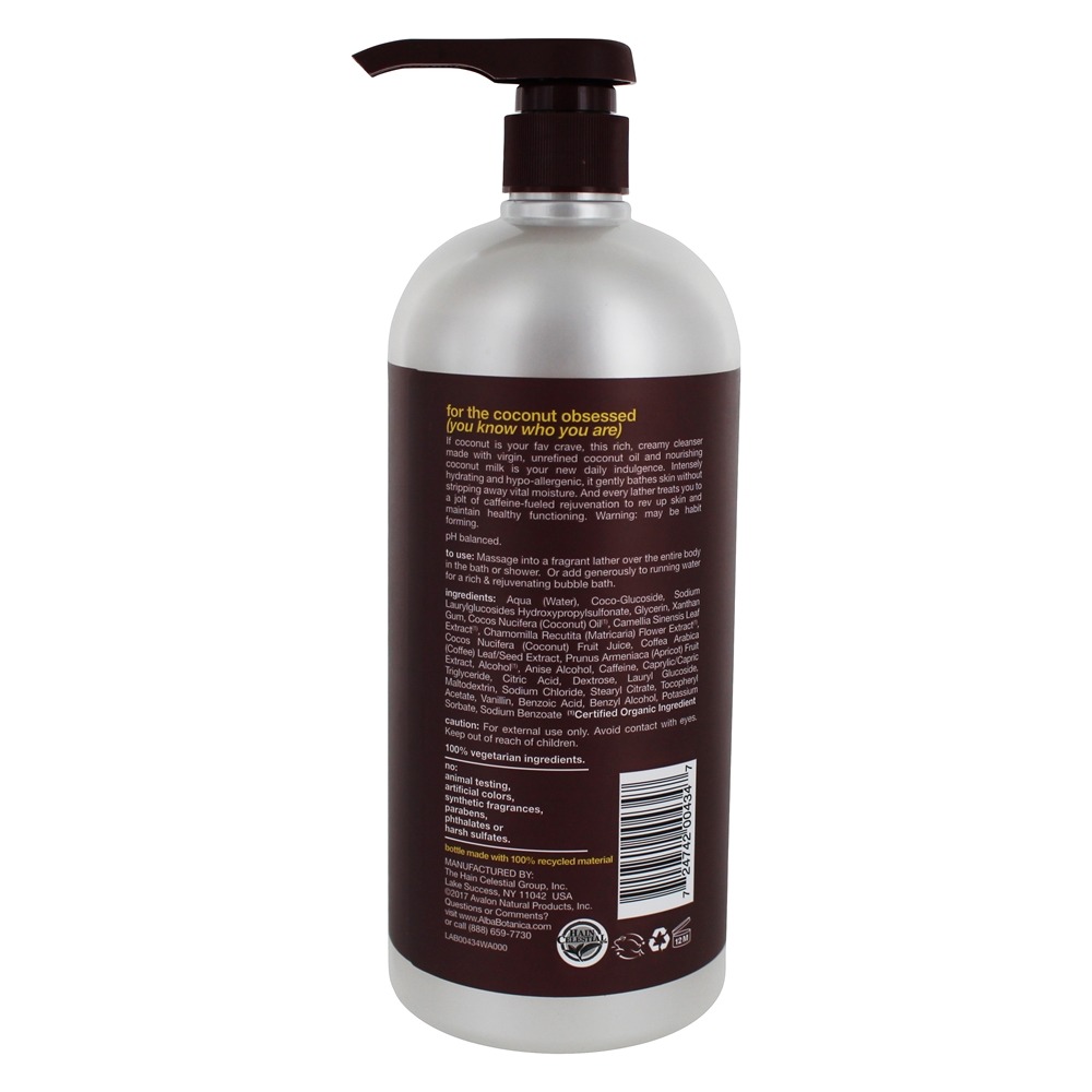 Gel de banho e duche muito emoliente Resgate de coco - 32 fl. oz. Alba Botanica - Imagem 2