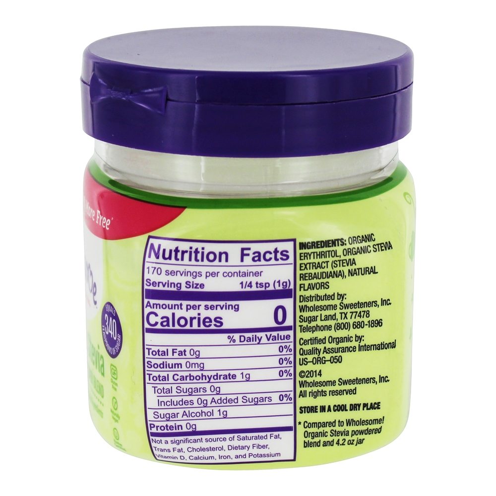 Mistura Orgânica de Adoçante Zero Calorias Stevia - 6 oz. Wholesome! - Imagem 2