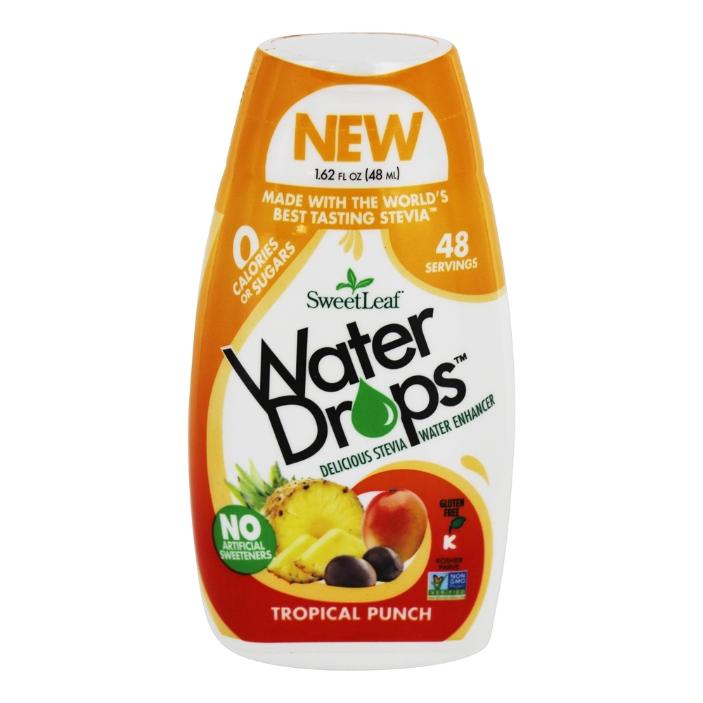 A água deixa cair o perfurador tropical do realçador da água do Stevia - 1.62 fl. oz. SweetLeaf
