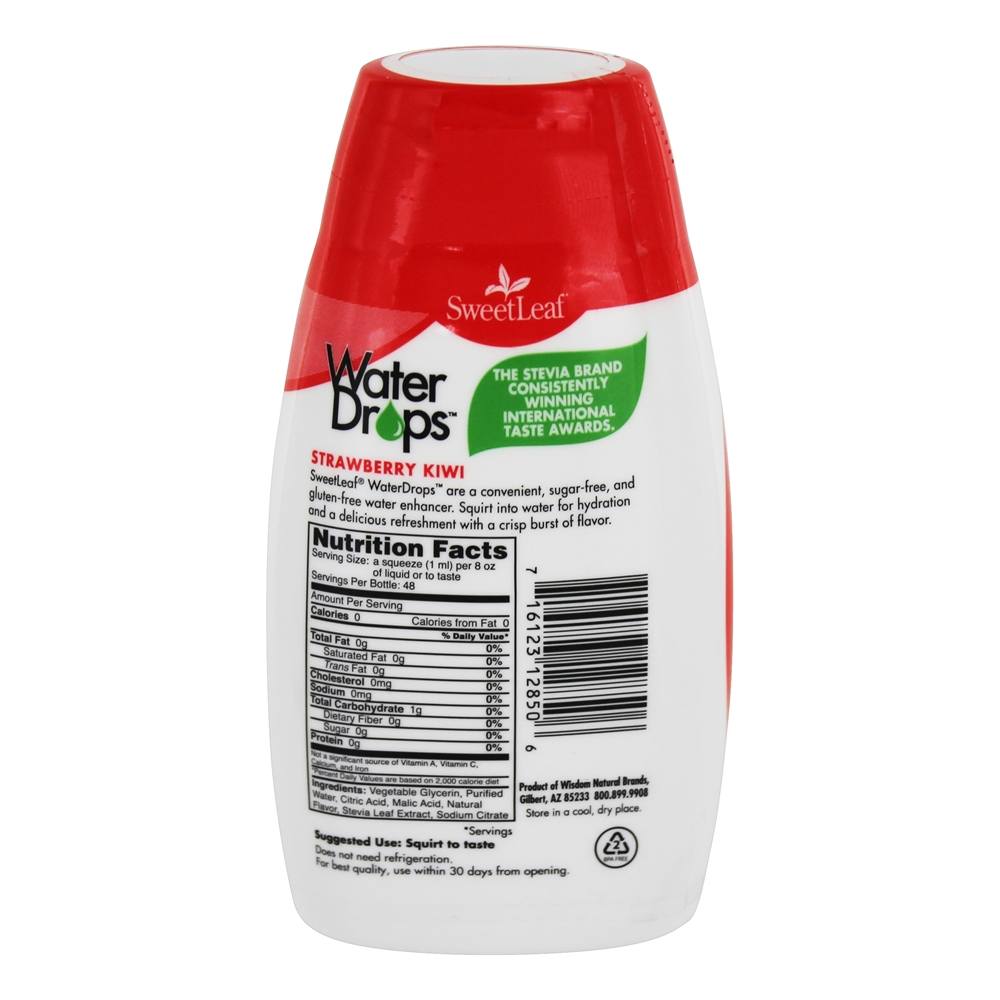 A água deixa cair o Kiwi da morango do realçador da água do Stevia - 1.62 fl. oz. SweetLeaf - Imagem 2