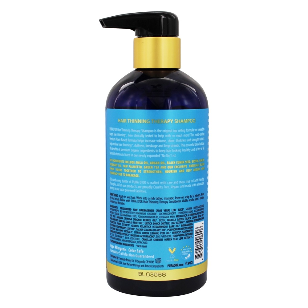 Champô da terapia de diluição do cabelo - 16 fl. oz. Pura d'or - Imagem 2