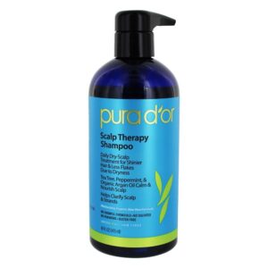 Comprar shampoo de terapia do couro cabeludo com tea tree, hortelã-pimenta e óleo orgânico de argan - 13 fl. Oz. Pura d'or preço no brasil cuidados pessoais & beleza shampoos suplemento importado loja 17 online promoção -