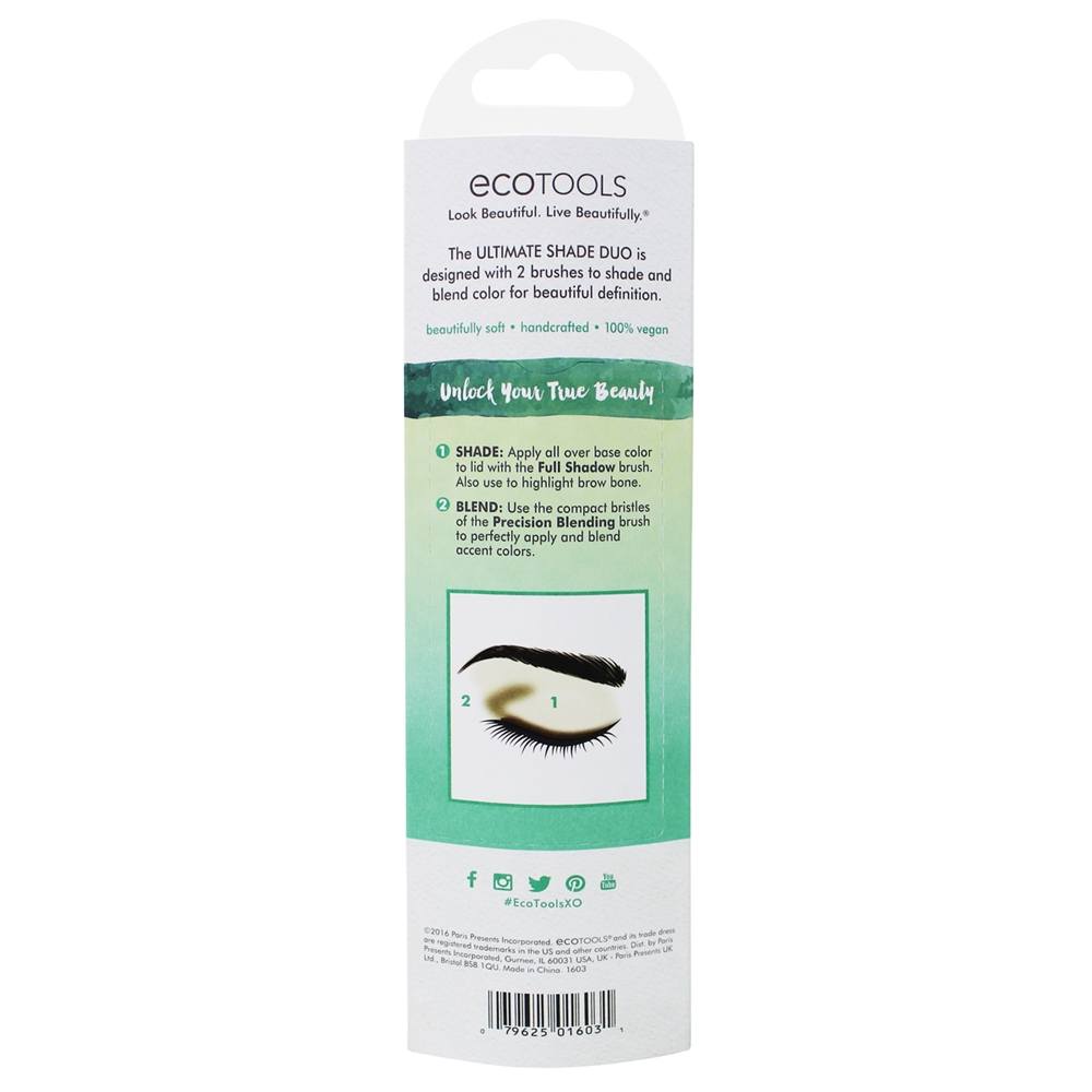 Final Sombra Duo Escovas para Eyeshadow - 2 Contagem EcoTools - Imagem 3