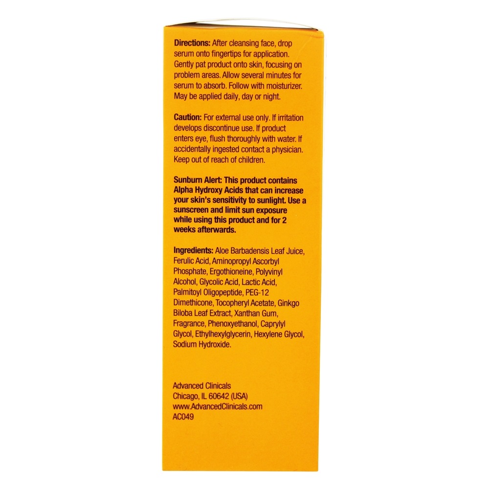 Soro Facial Anti-Aging Vitamina C com Aloe Vera Calmante - 1.75 fl. oz. Advanced Clinicals - Imagem 3