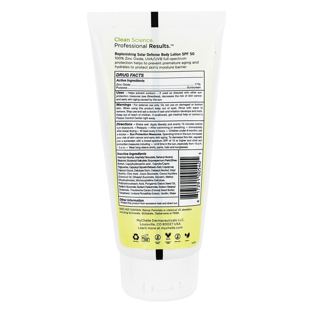 Proteção solar Reabastecimento Loção para o corpo de defesa solar 50 SPF - 6 fl. oz. MyChelle Dermaceuticals - Imagem 2