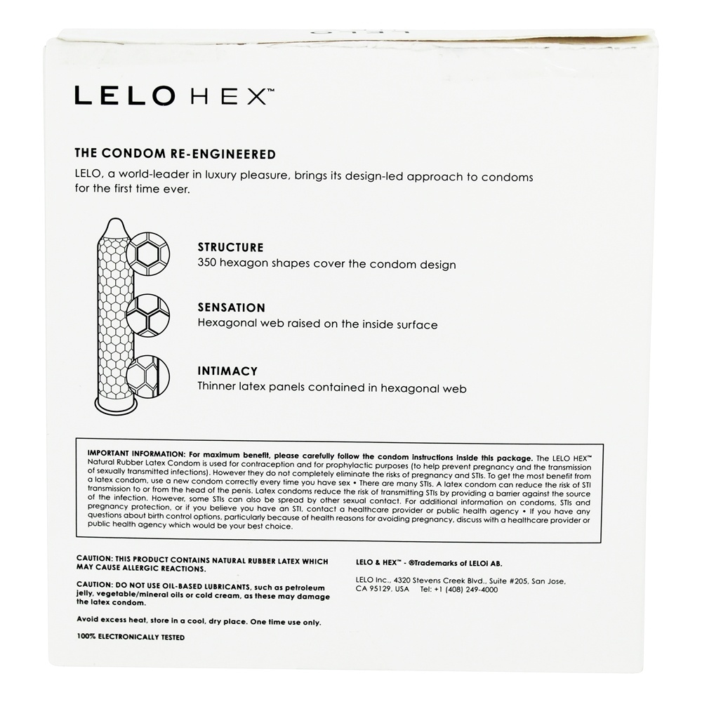 Preservativos de Látex Re-Engineered Hex originais - Pacote 36 Lelo - Imagem 2