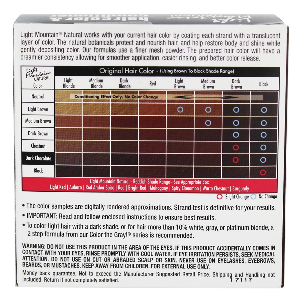 Cor e condicionador de cabelo orgânico Kit de aplicação completo Chocolate escuro - 4 oz. Light Mountain Natural - Imagem 3
