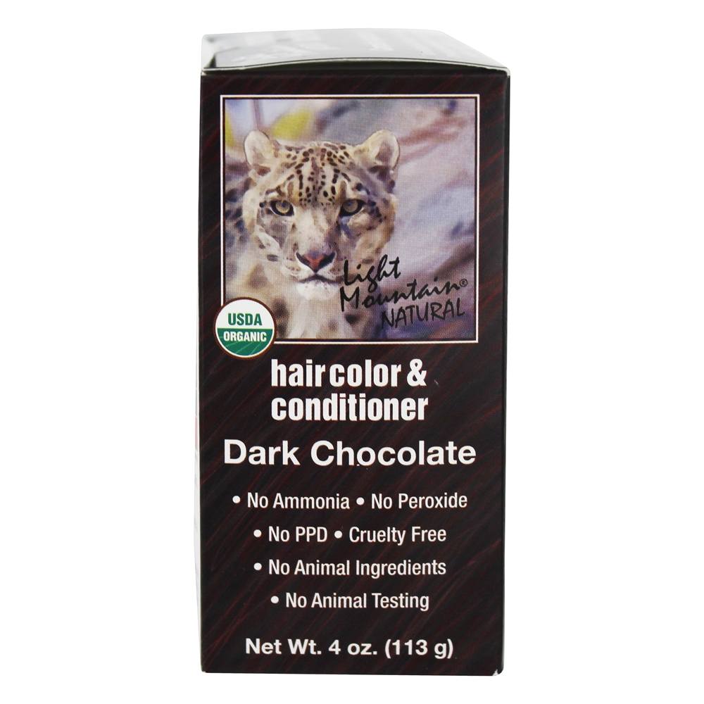 Cor e condicionador de cabelo orgânico Kit de aplicação completo Chocolate escuro - 4 oz. Light Mountain Natural - Imagem 4