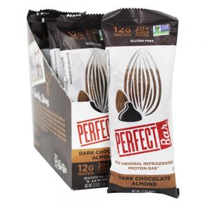 Comprar a caixa de barras de proteína original amêndoa de chocolate escuro - 8 barras perfect bar preço no brasil barras de alimentos integrais barras nutricionais suplemento importado loja 243 online promoção -