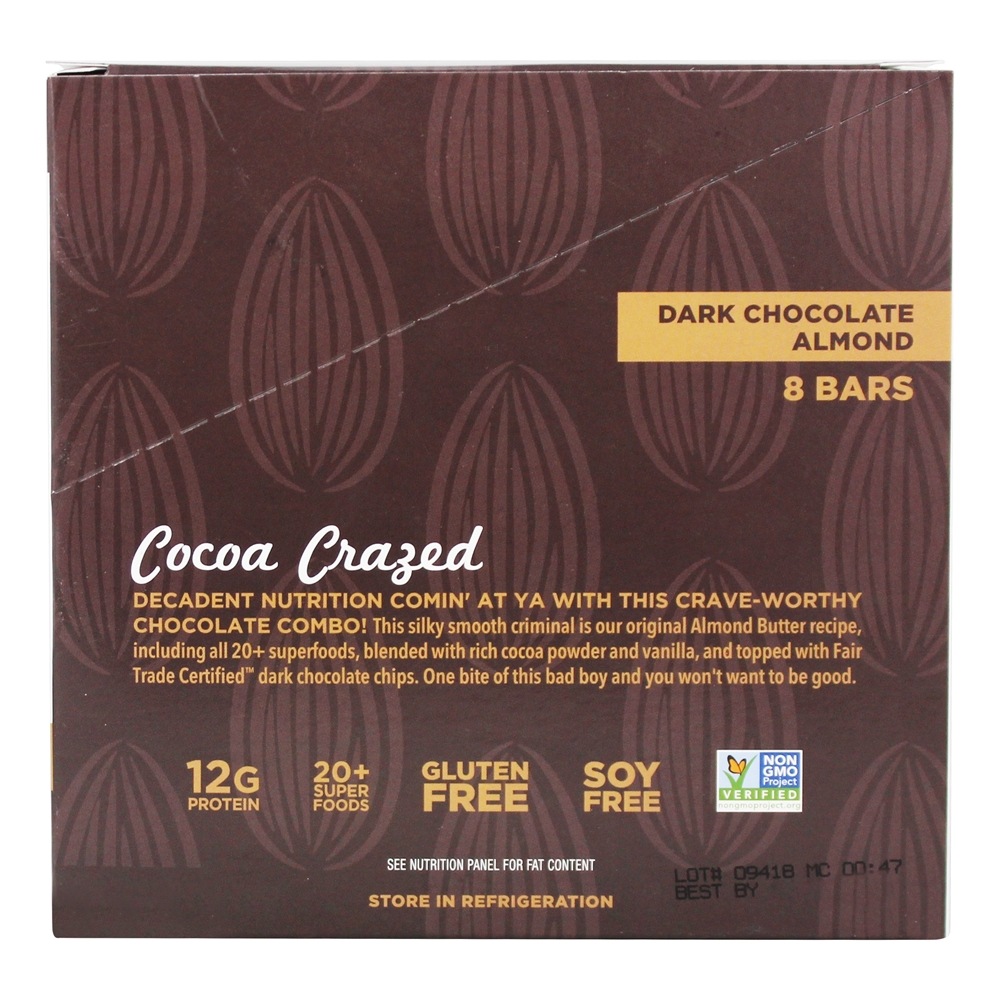 A caixa de barras de proteína original amêndoa de chocolate escuro - 8 Barras Perfect Bar - Imagem 2