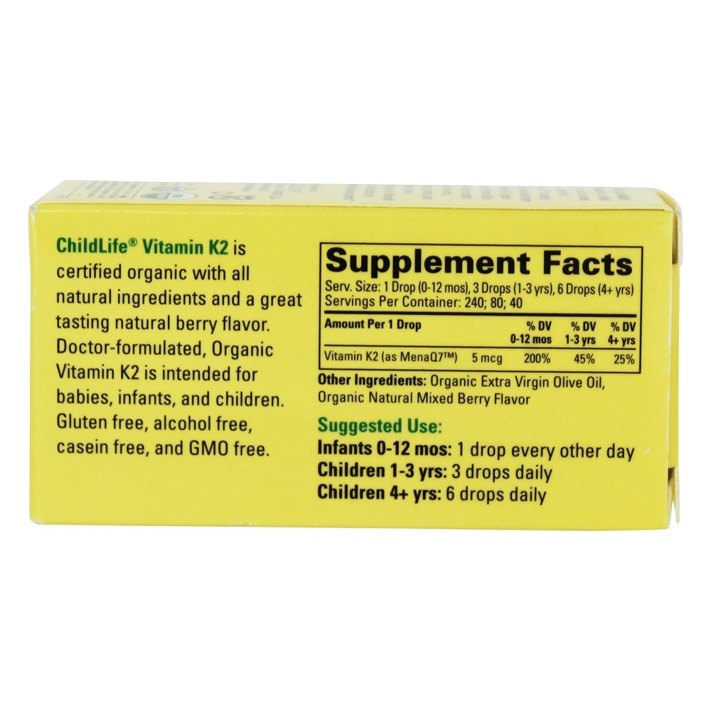 A vitamina orgânica K2 deixa o sabor natural da baga - 0.41 fl. oz. Child Life Essentials - Imagem 3