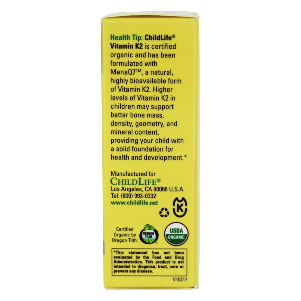 A vitamina orgânica K2 deixa o sabor natural da baga - 0.41 fl. oz. Child Life Essentials - Imagem 4