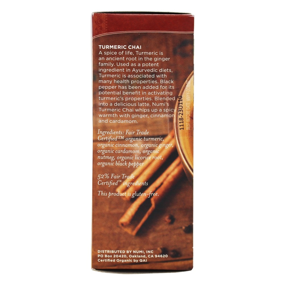 Mistura solta de café com leite dourado Caffeine Free Turmeric Chai - 2.12 oz. Numi Organic - Imagem 2