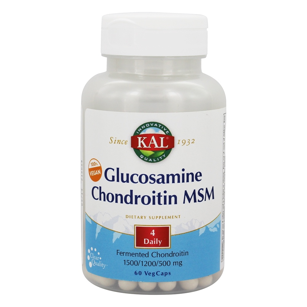 100 % Vegan Glucosamina Condroitina MSM - 60 Cápsula (s) vegetal (s) Kal