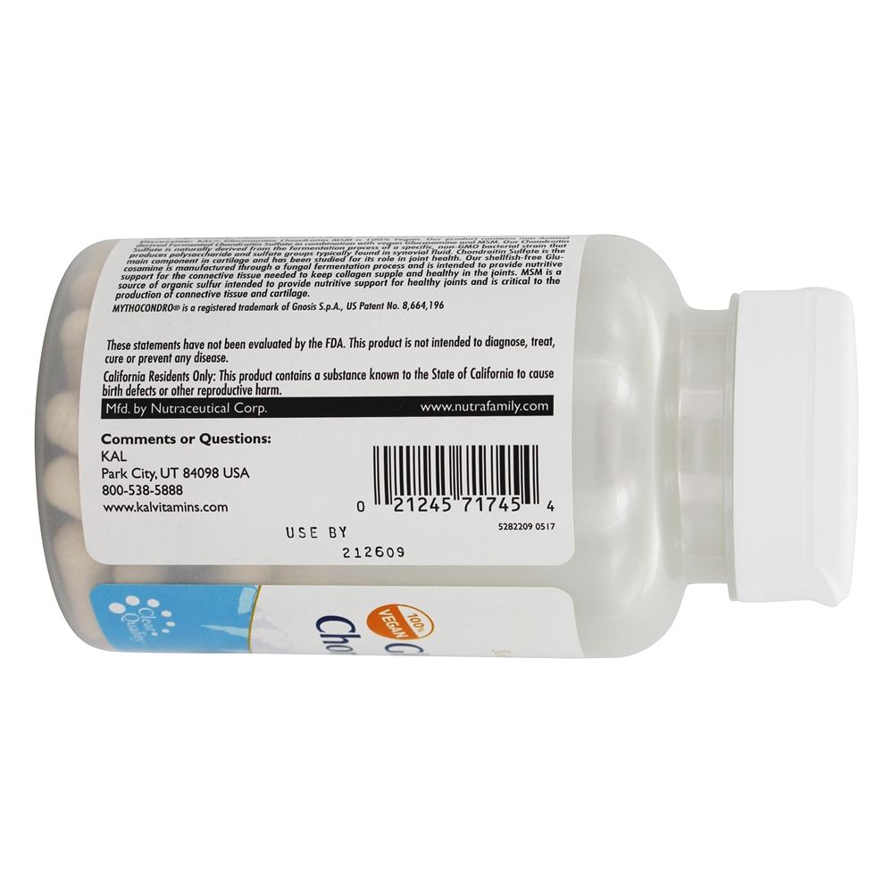 100 % Vegan Glucosamina Condroitina MSM - 60 Cápsula (s) vegetal (s) Kal - Imagem 4