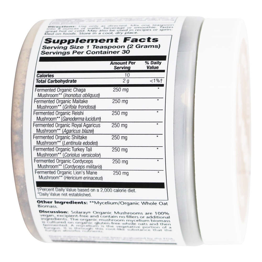 Pó Completo De Cogumelo Fermentado - 2.14 oz. Solaray - Imagem 3