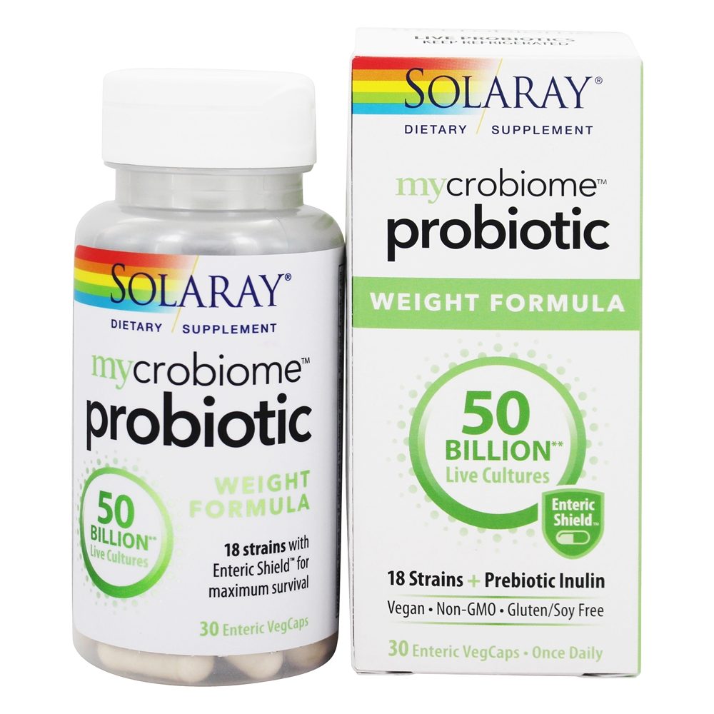 Mycrobiome Probiotic + Prebiótico Inulina Peso Fórmula 50 Bilhões de UFC - 30 Cápsula (s) vegetal (s) Solaray