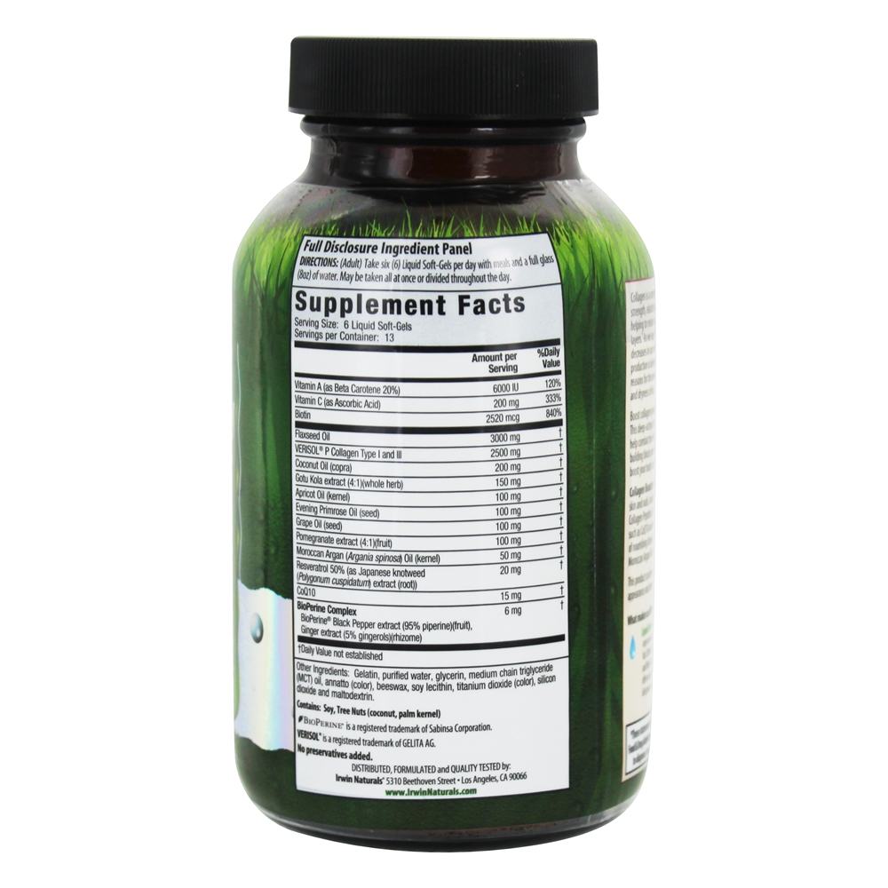 Belleza com colágeno Clinicamente comprovada Verisol - 80 Softgels líquidos Irwin Naturals - Imagem 2