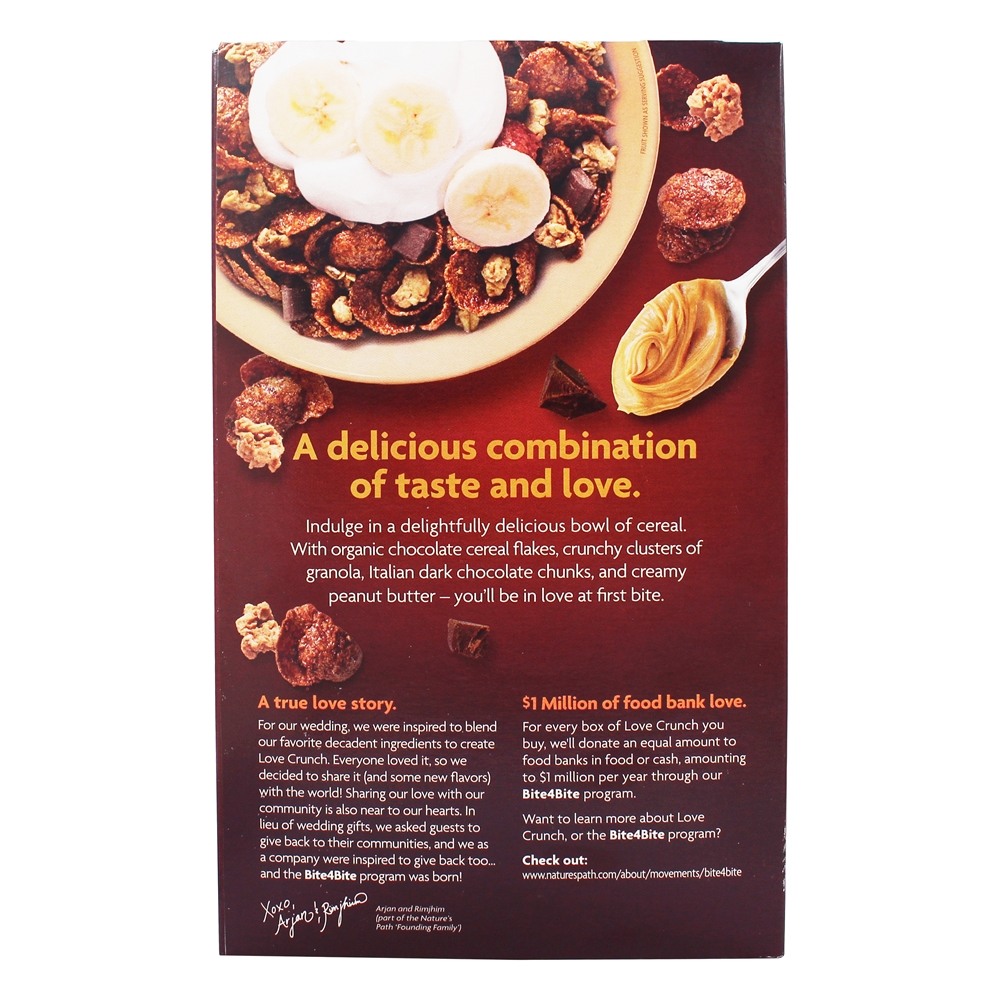Love Crunch Organic Cereal Chocolate Escuro e Manteiga de Amendoim - 10 oz. Nature's Path Organic - Imagem 3