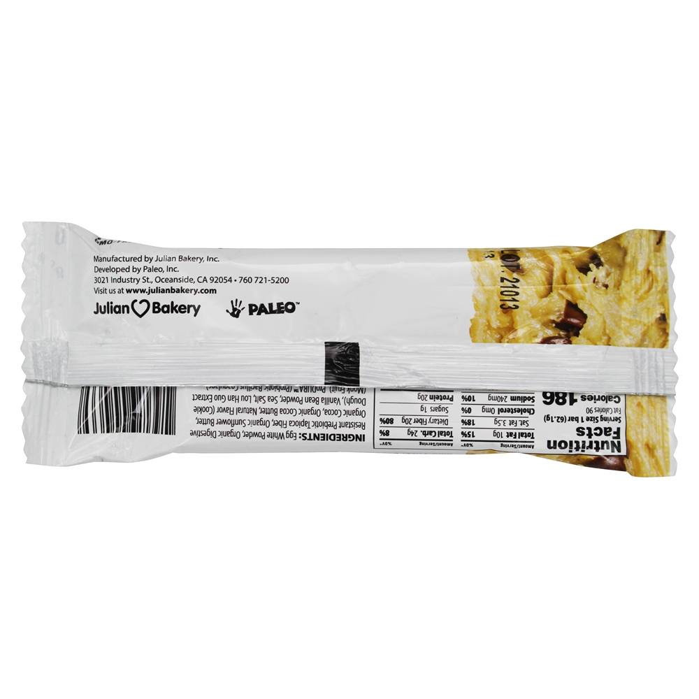 Paleo Ovo Branco Proteína Bar Biscoito Massa - 2.19 oz. Julian Bakery - Imagem 3