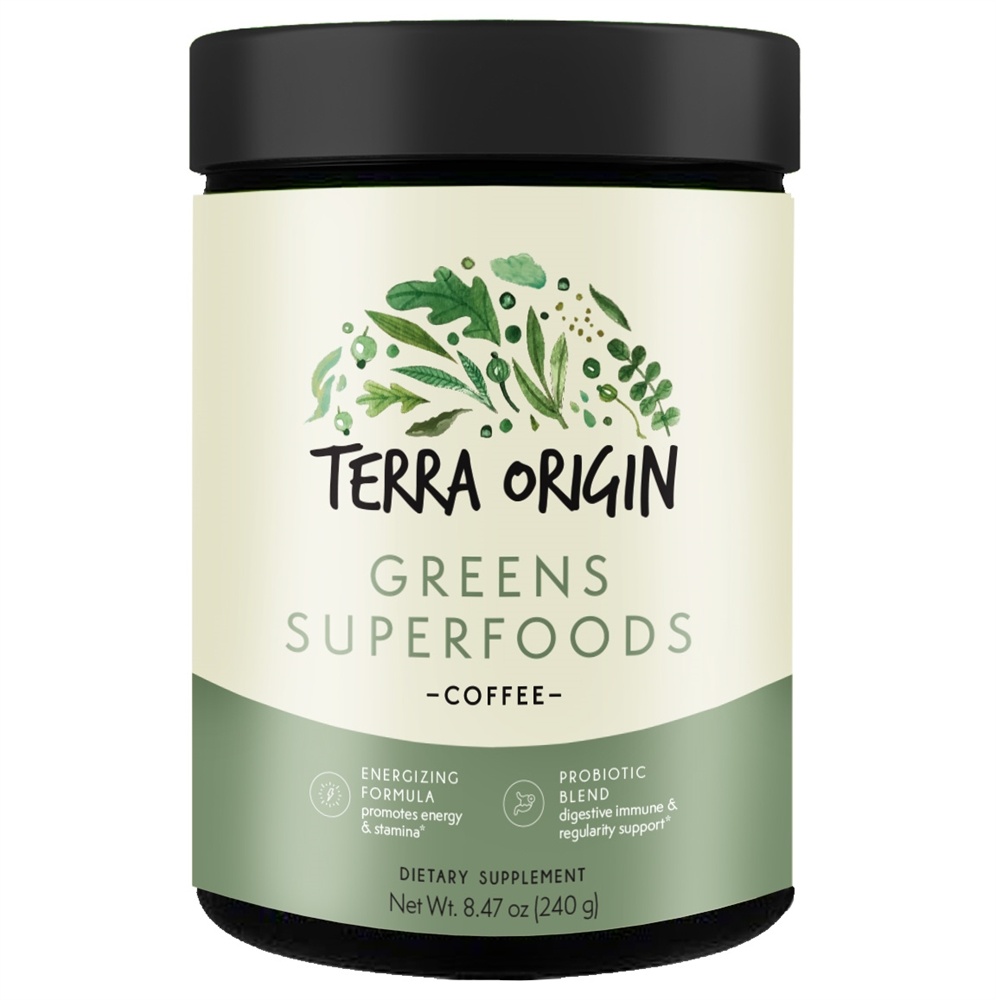 Café em pó de superalimentos Verdes - 8.47 oz. Terra Origin